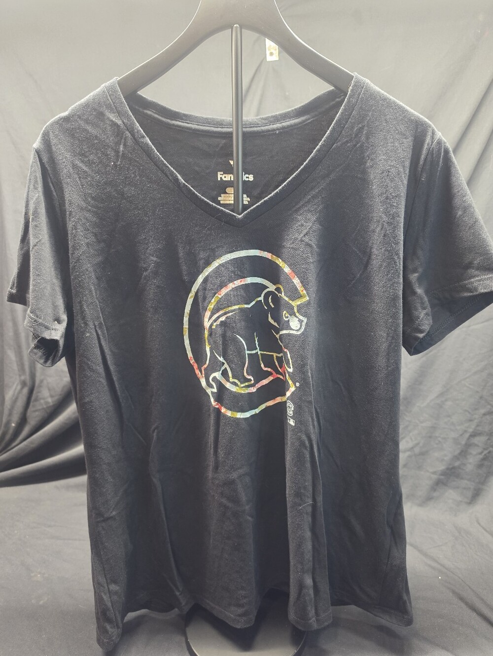 NWOT Women's XL Los Angeles Dodgers Fanatics Cali Bear V Neck T Shirt Black MLB